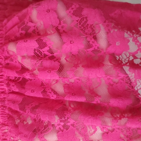 Torrid cinched waist short sleeve pink lace sz 2 top - Picture 6 of 7